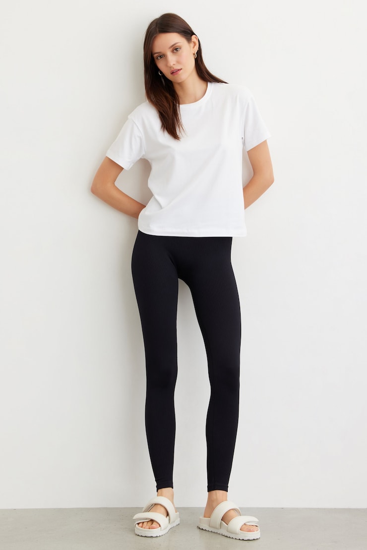 Bloor Seamless Rib Leggings Jet Black large