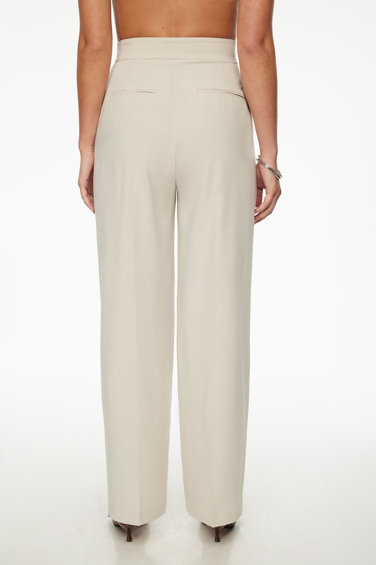 Pleated Wide Leg Pants Rainy Day Beige large