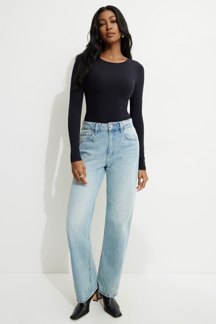 Kyla Sculpt Crewneck Bodysuit Jet Black large
