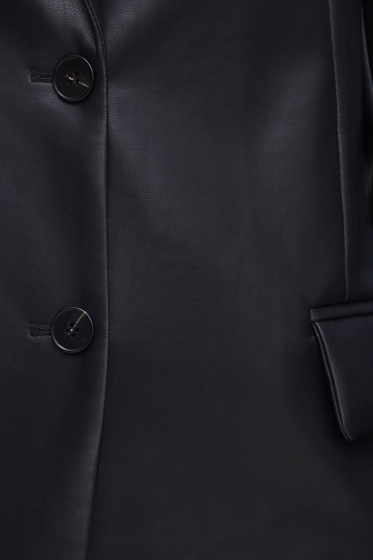 Oversized Faux Leather Blazer
