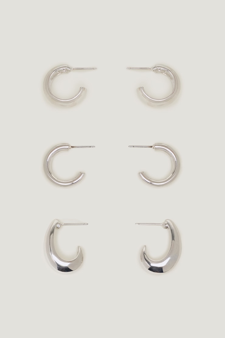 Ensemble de 3 paires d’anneaux d’oreilles massifs d’allure moderne