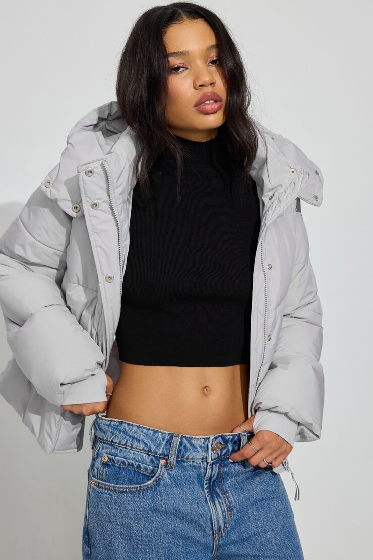 Perfect Puff Jacket, Silver Shadow, large
