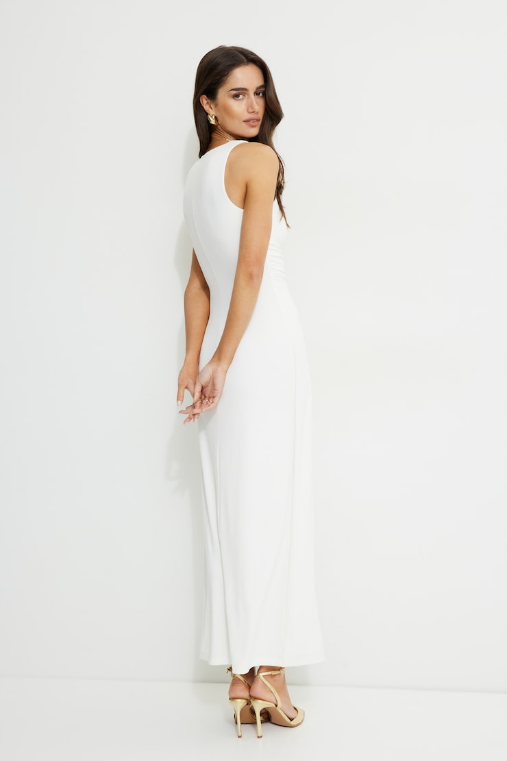 Sculpt Deep Plunge Maxi Dress Snow White large