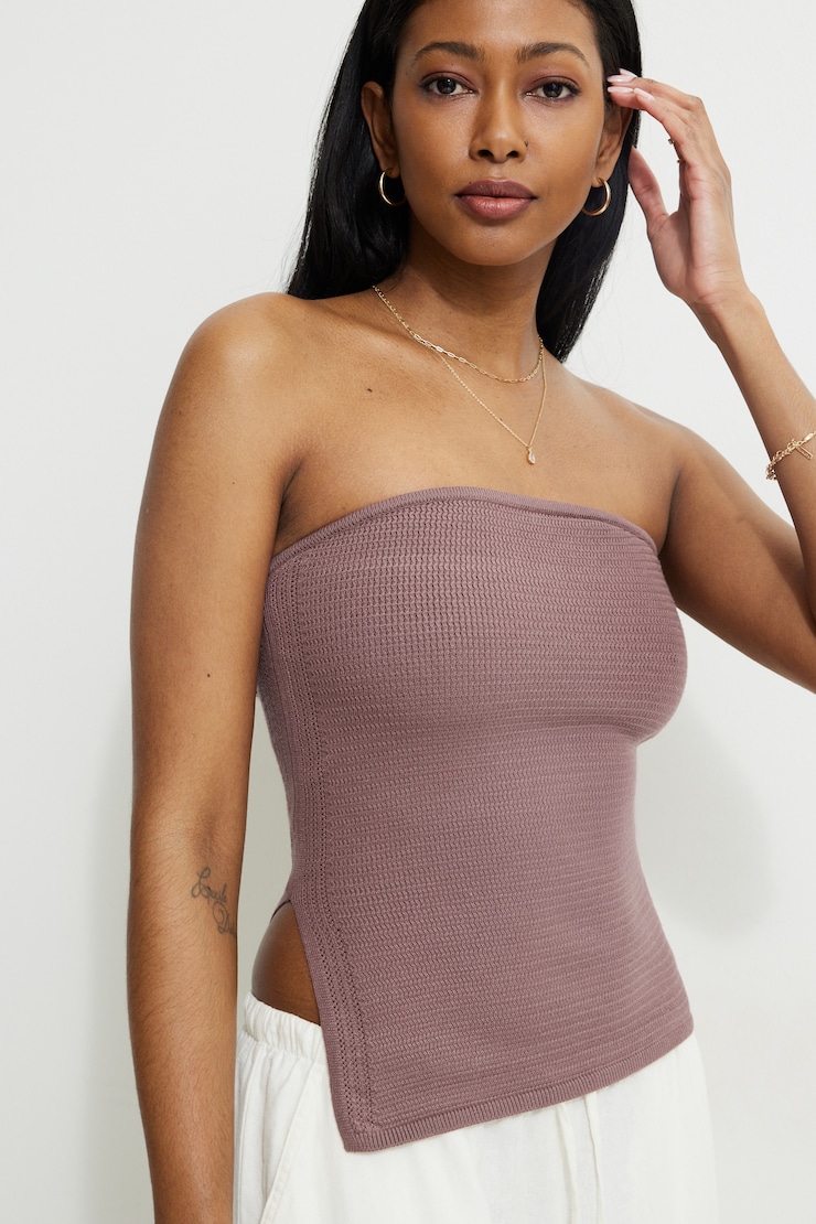 Knit Tube Top Pink | Dynamite