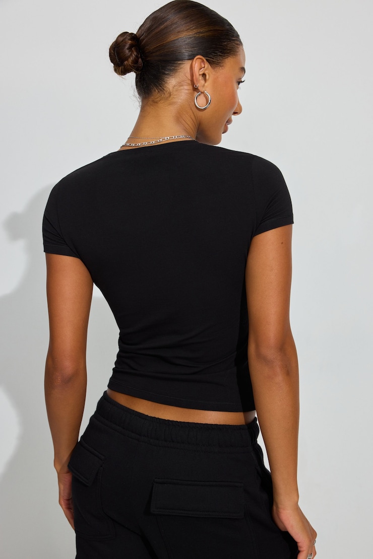 Estelle Longline Tee, Jet Black, large