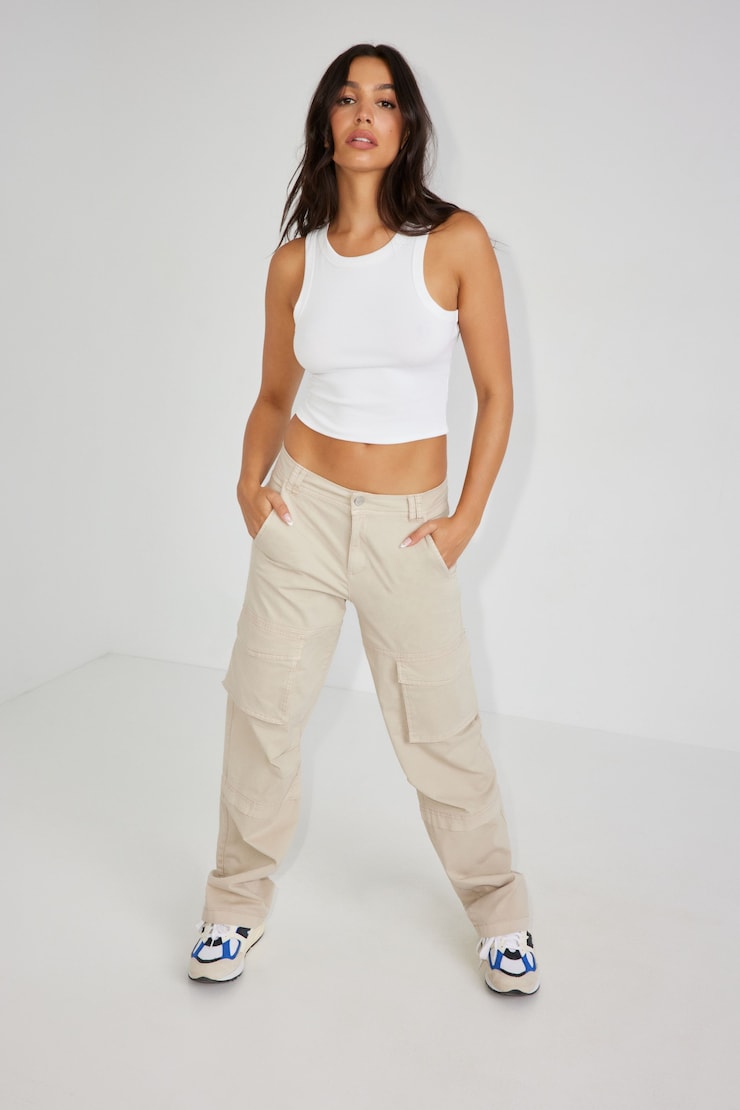Remi Straight Cargo Pant, String Beige, large