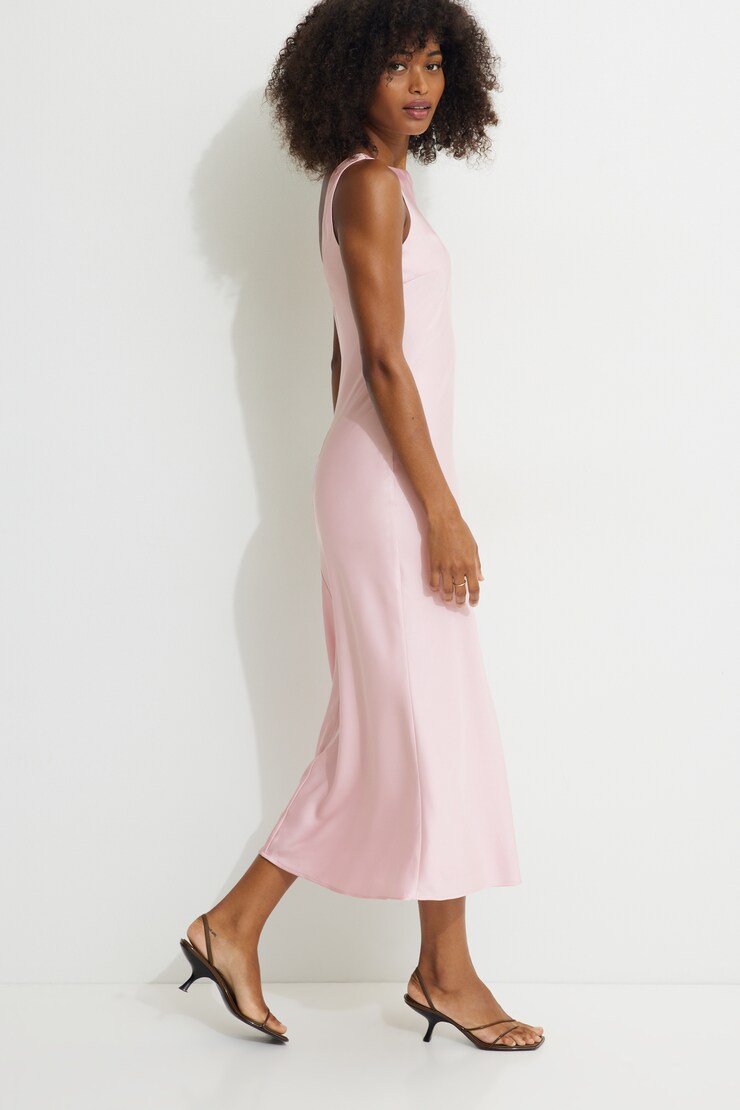 Liora Satin Maxi Slip Dress Pink | Dynamite