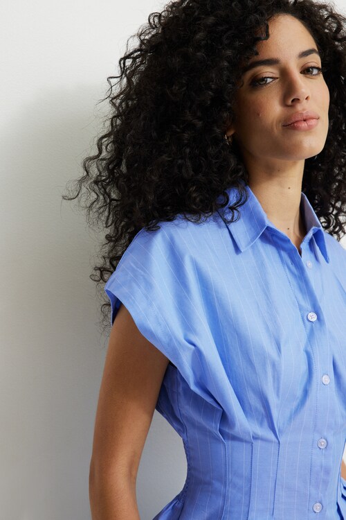 dynamite shirt dress Flared Oxford Mini Shirt Dress