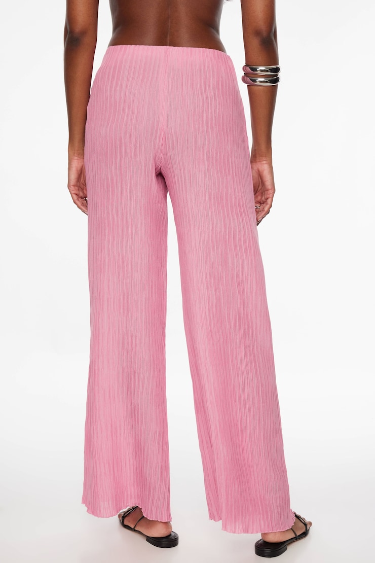 Malika Crinkled Wide Leg Pants Cashmere Rose large