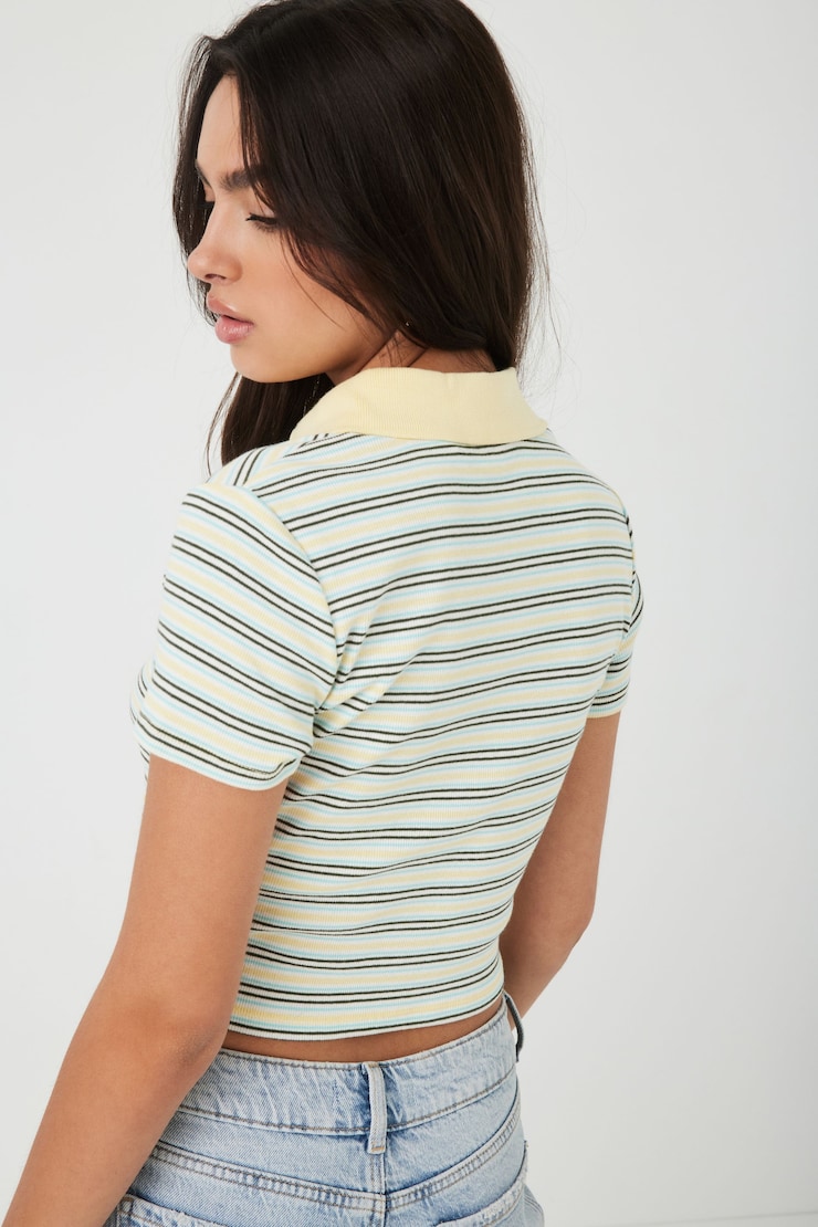 LEVI'S Jenni Cropped Polo Top, Hyacinth Angel Blue, large